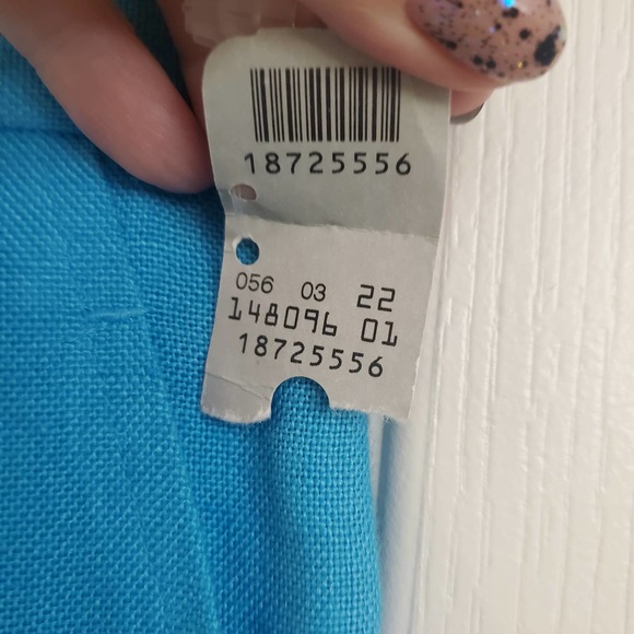 🎯Vintage Talbots Turquoise Irish Linen High Rise Pleated Front Wide Leg Pant 12 - Picture 8 of 16